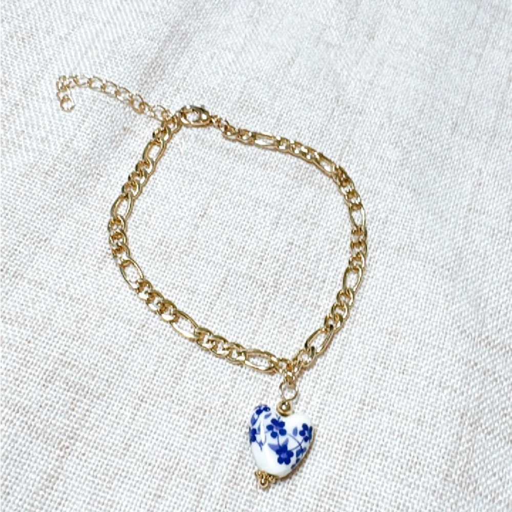 Boho heart anklet N525 - Picture 2 of 4